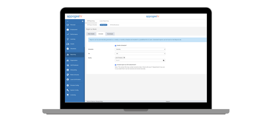 Schedule HR reports